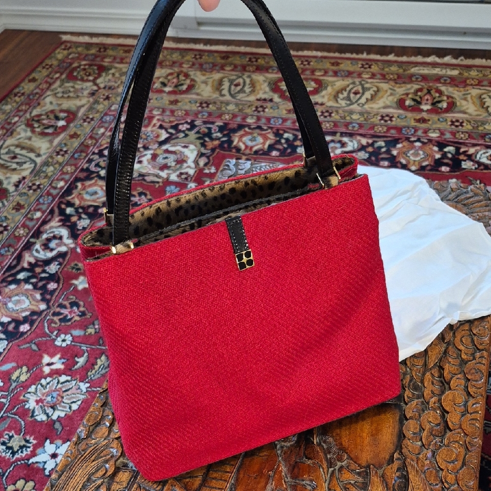 KATE SPADE RARE Highland Tweed Kitten BAG NWT FLAWED Read Description